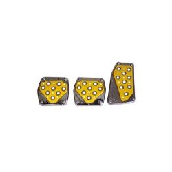Imagem de Pedaleira Sport Tunning Cromo/Amarelo - SOPARAUTO 1085AM