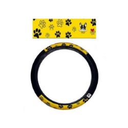 Imagem de Capa de Volante Preta/Bulldog Amarelo 38cm - P2 ACESSÓRIOS AUTOMOTIVOS CP014