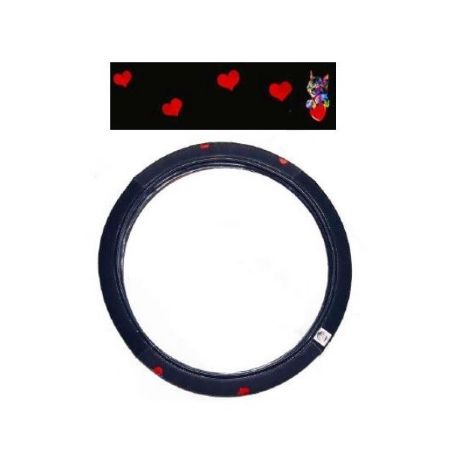 Imagem de Capa de Volante Preta/Gato Colorido 38cm - P2 ACESSÓRIOS AUTOMOTIVOS CP019
