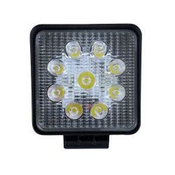 Imagem de Farol Auxiliar Universal Unitário Quadrado 9 Leds 27W - HELLA 1GA357119001