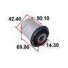 Imagem de Bucha da Bandeja Dianteira - 2M PLASTIC 1203541