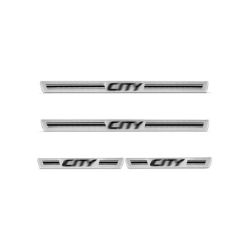 Imagem de Soleira da Porta HONDA CITY Aço Escovado Premium - NP ADESIVOS 1481MC
