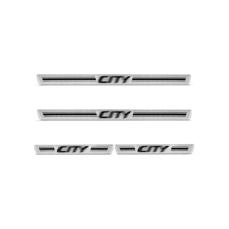 Imagem de Soleira da Porta HONDA CITY Aço Escovado Premium - NP ADESIVOS 1481MC