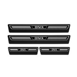 Imagem de Soleira da Porta CHEVROLET - GM JOY/ONIX Aço Escovado Premium - NP ADESIVOS 2135MC