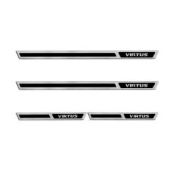 Imagem de Soleira da Porta VOLKSWAGEN VIRTUS 4 Portas Aço Escovado Premium - NP ADESIVOS 2702MC