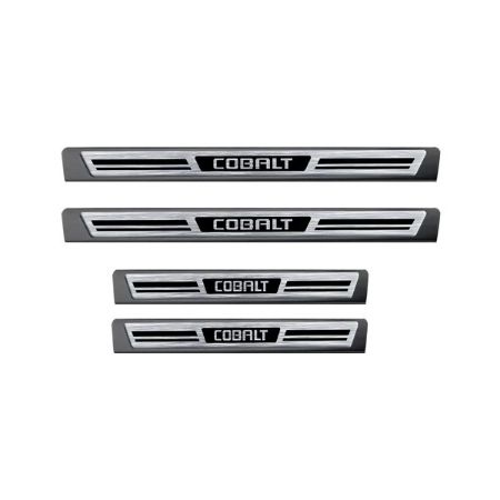 Imagem de Soleira da Porta CHEVROLET - GM COBALT 4 Portas Aço Escovado Premium - NP ADESIVOS 2138MC