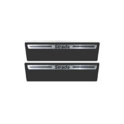Imagem de Soleira da Porta FIAT STRADA 2 Portas Aço Escovado Premium - NP ADESIVOS 2349MC