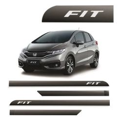 Imagem de Jogo de Friso Lateral HONDA FIT Cinza Iridium com Nome Cromado - TOP MIX 12202CZI