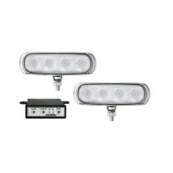 Imagem de Kit Farol Auxiliar Corpo New Slim Preto 4W Leds 12/24V Branco - AUTOPOLI AL646